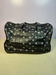 Disney Mickey Mouse Bioworld Rolling Duffle Tote Bag Black w/Gray Mickeys NWT - Picture 1 of 11