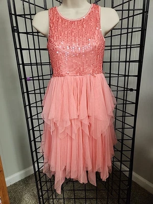 Vestido Top Niñas Cat And Jack Rosa Melocotón Lentejuelas Con Parte Inferior de Tul Talla Grande Foto 1 de 4