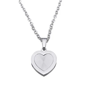 Edelstahl Halskette 40 - 75cm mit Edelstahl Anhänger Herz 20 mm (H597)     - Bild 1 von 1