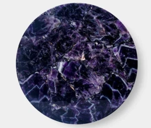 15"x15" Amethyst Agate Table Top, Purple Agate Table/ Agate Console Table Decor - Picture 1 of 3