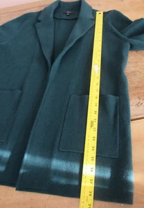 J Crew Women's Sweater Blazer Size M Wool Blend Forest Open Front - Picture 1 of 11