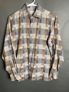 Camisa De Colección Neiman Marcus Ligera Algodón Poliéster Cuadros Abotonada Talla M - Imagen 1 de 6