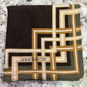 CLASSIC MEN HANDKERCHIEF COTTON BROWN STRIP GEOMETRIC POCKET SQUARE18" ART #M229 - Picture 1 of 3