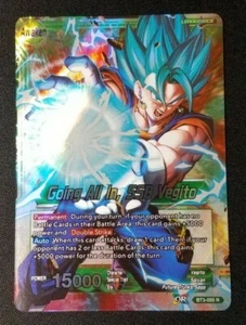 RARE LEADER Going All In, SSB Vegito BT3-055 Dragon Ball Super Card - Picture 1 of 4