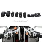 Black Hand Control Switch Housing Caps Fit For Harley Electra Street Glide 93 13