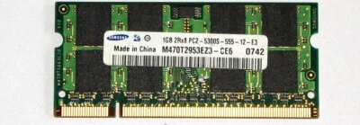 1 GB DDR2 RAM 200-pin SO-DIMM 2Rx8 PC2-5300S  'Samsung M470T2953EZ3-CE6' - Photo 1/2