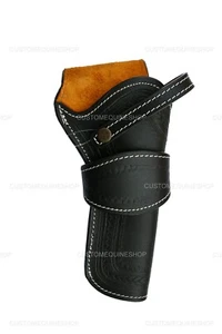 LEATHER HOLSTER GUN PISTOL COVER FIT COLT TAURUS S&W RUGER GLOCK HEART TOOLED - Picture 1 of 8