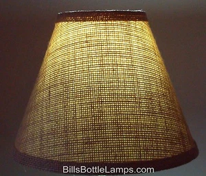 Rustic Cottage Cabin Burlap Table Light LAMP SHADE "Clip-On" Bulb 9" inch Cone - Picture 1 of 6