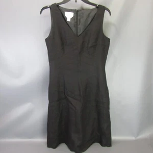 Talbots Petites 100% Irish Linen Dress Women's Size 8 Sleeveless Black 8P - Picture 1 of 11