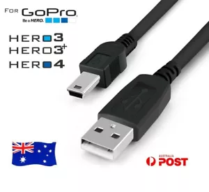 Long Plug Cable For GoPro Hero 4 3 3+ Connect Mini USB From Camera to PC Charger - Bild 1 von 2