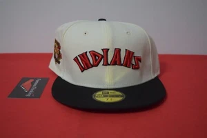 MLB New Era Cleveland Indians Patch Fitted Hat 59Fifty Not hatclub Browns Wahoo - Picture 1 of 7