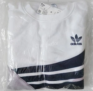 NEW Adidas Originals 3 Stripes Fleece Sweatshirt Lilac / Purple / Black Size M - Picture 1 of 7
