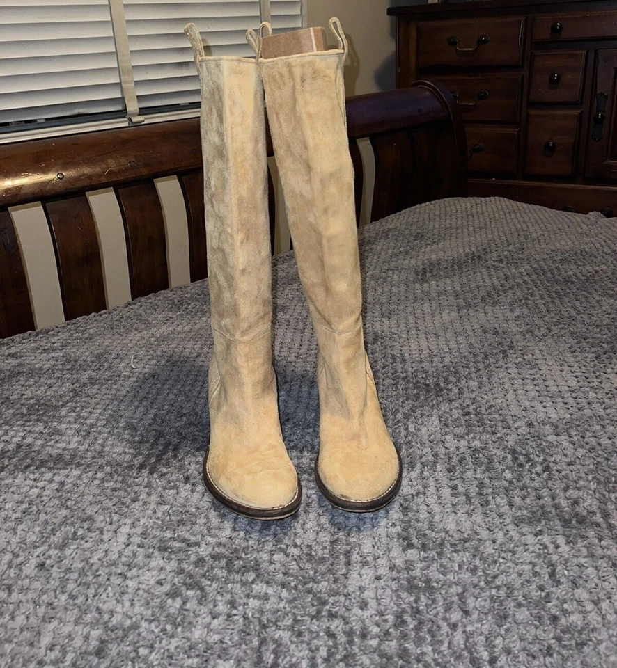 FORNARINA Suede Honey Cowgirl Style High Heel Boots Md in Italy Sz 36 - Image 1 of 4