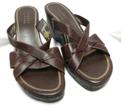 AXCESS BY LIZ CLAIBORNE - SEVILLE SANDALS - Sz 8M Strappy Slide Wedge Sandals - Image 1 of 4
