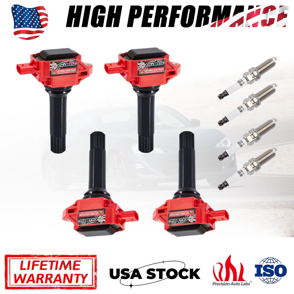 Bobinas de encendido y bujías de 4 piezas para Subaru Forester Impreza Legacy Scion FR-S Foto 1 de 4