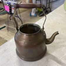 Copper Tea Kettle Wood Handle Distressed La Belle Cuisine No Lid