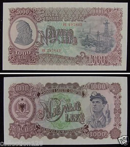 Albania Banknote 1000 Leke 1957 UNC - Picture 1 of 1