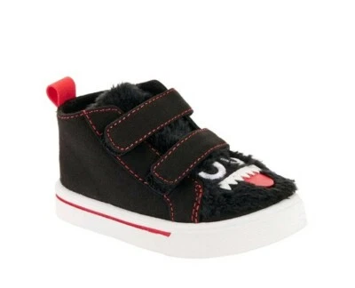 Wonder Nation Infant Boys Black Monster Casual Walkers Hi Tops Shoes Size 2 3   - Image 1 of 4