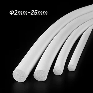 Silicone Rubber Round White Foam Weather Strip Draught Excluder Seal 2mm to 25mm - Picture 1 of 5
