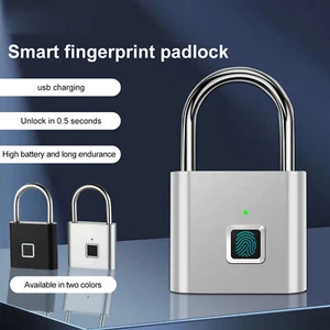 Lock Fingerprint Lock with Chip Duty Fingerprint Padlock for School Gym Locker - Picture 1 of 11