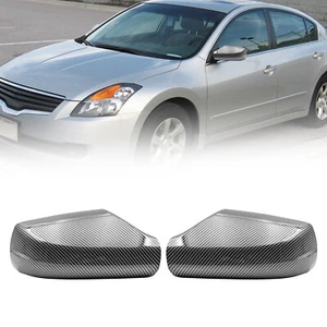 For 2007-2012 Nissan Altima 2.5L Side Wing Mirror Cover Cap Carbon Fiber Pattern - Picture 1 of 11