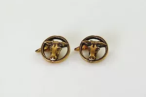 De colección Deadstock Oro Antiguo Puño de Dirección Toro Eslabones Nuevo Stock Antiguo - Imagen 1 de 3