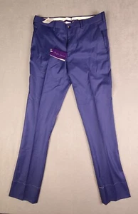Ralph Lauren Purple Label Blue Purple Dress Pants Wool Italy 31 31x36 Unhemmed - Picture 1 of 18