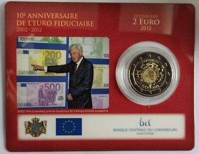2 Euro Gedenkmünze in Coincard, Luxembourg 2012, 10 Jahre Euro - Bild 1 von 2