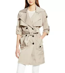 EW BCBGENERATION TRENCH BEIGE PETTO BOUBLE COAT BG322471R/M1020A TAGLIA S - Foto 1 di 2