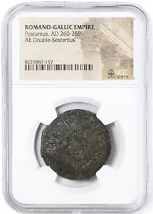 NGC 260-269 AD Romano-Gallic Empire Postumus AE Double Sestertius - Picture 1 of 3