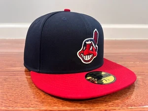 Cleveland Indians MLB Chief Wahoo Auténtico en el campo New Era 59Fifty Sombrero - Imagen 1 de 6