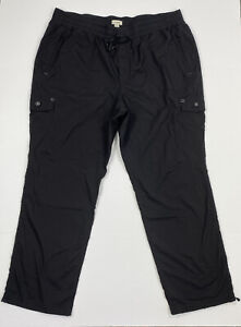 LL Bean Women’s Black Cargo Joggers Pants Plus Size 2X Lightweight Outdoor