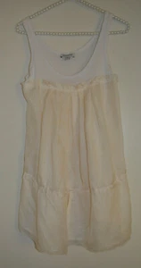 S   Bebe Ivory Silk Layer Tunic Tank Blouse  - Picture 1 of 5