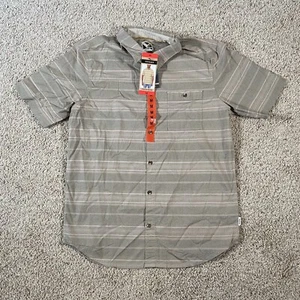 Camicia Voyager maniche corte stretch abbottonata coleottero marrone chiaro a righe taglia media - Foto 1 di 10