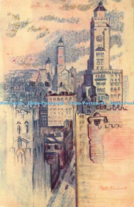 R348685 handbemalte Stadt Edith Alowell The Wright Bibliothek Öl Ansicht Postkarte - Bild 1 von 4