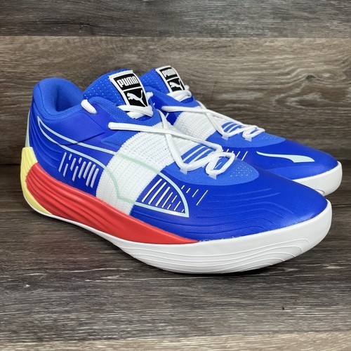 Sneakers da basket Puma Fusion Nitro da uomo blu scarpe da ginnastica 195514 02 taglia 11 5