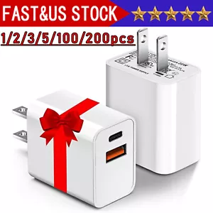 For iPhone 14 13 12 11  20W Fast Charger Block USB Type C Wall Power Adapter Lot - Picture 1 of 10