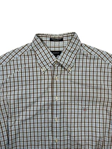 Gant Men’s Pinpoint Oxford Blue Brown Check Long Sleeve Button Shirt - Size XL - Picture 1 of 10