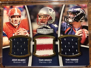 Tom Brady Elway Tebow Topps Unrivaled 2010 #1/99 Rare Prime 2 Clr Patch Like1/1 - Picture 1 of 3