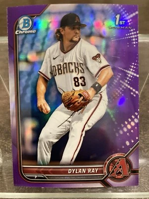 2022 Bowman Draft Chrome Dylan Ray 1st Purple Refractor #/250 D-Backs #BDC-191 - Image 1 of 2