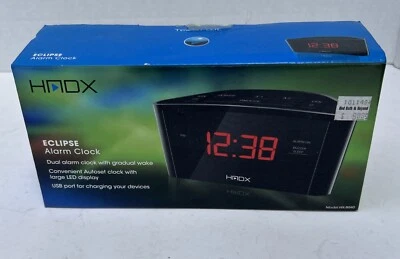 HMDX HX-8040 Sleep Digital Dual Alarm Clock USB Port Eclipse Autoset - Image 1 of 4