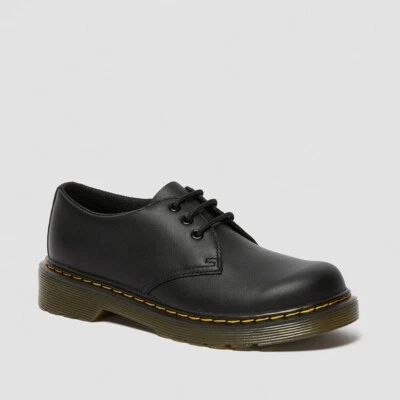 NIB DR. MARTENS Youth Kids 1461 Softy T Leather Shoes Black - Image 1 of 4