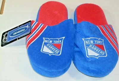 NHL New York Rangers Stripe Logo Dot Sole Slippers Size XL by FOCO - Image 1 of 4