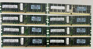 LOT 8x2GB 16GB HPE 405476-051 M393T5750CZA-CE6Q0 2GB DDR2-667Mhz REG ECC SAMSUNG - Picture 1 of 4
