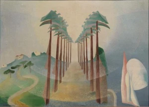Mystical Landscape  – Benedetta Cappa Marinetti – 1934 Italian Futurist Surreal - Picture 1 of 2
