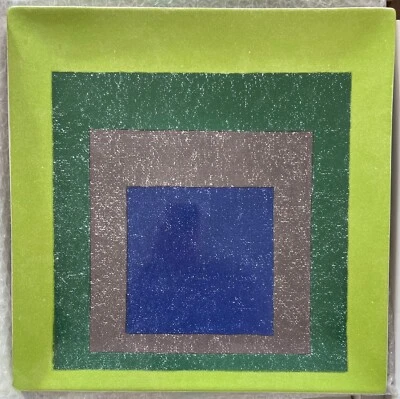 Plato de cerámica Josef Albers homenaje a un cuadrado de 12" nuevo en caja Foto 1 de 4