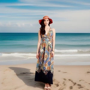 ANTHROPOLOGIE MAEVE VIZCAYA MAXI DRESS Wedding Guest Hot Bohemian Size 2 Petite - Picture 1 of 17