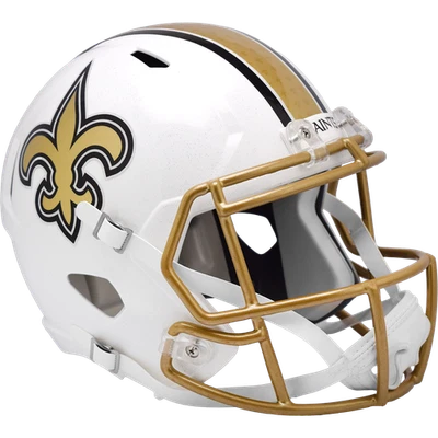 Casco de fútbol americano réplica tamaño completo New Orleans Saints NFL Riddell VELOCIDAD Foto 1 de 3