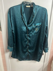 Victorias Secret VTG Gold Label Long Sleep Night Shirt Large 48" Bust Green - Picture 1 of 6