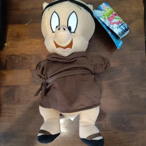 2012 Looney Tunes Porky Pig Friar Tuck 14" Plush Sugar Loaf Monk Priest - Picture 1 of 7